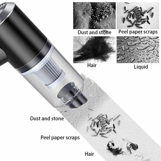 2-in-1 Portable Cordless Mini Car Vacuum Cleaner with Air Blower