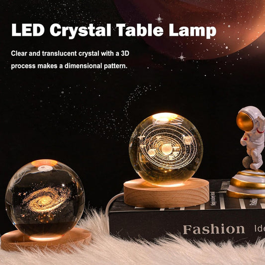 3D Galaxy Crystal Ball Lamp (Assorted Design)